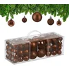 Image de kerstballen set van 76 - 3, 4 en 6 cm - plastic - onbreekbaar - bruin