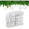 Image de Kerstballen set van 100 - plastic - mat - glanzend - glitters - 10 designs - wit