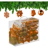 Image de Kerstballen set van 100 - plastic - mat - glanzend - glitters - 10 designs - oranje