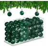 Image de kerstballen set van 96 - plastic - 3 cm - mat - glanzend - glitters - donkergroen