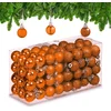 Image de kerstballen set van 96 - plastic - 3 cm - mat - glanzend - glitters - oranje