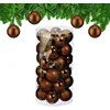 Image de Kerstballen - set van 30 - plastic - Ø 6 cm - onbreekbaar - bruin