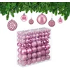 Image de kerstballen - set van 150 - mat - glanzend - glitters - plastic -   3, 4, 6 cm - roze