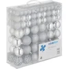 Image de kerstballen - set van 150 - mat - glanzend - glitters - plastic -   3, 4, 6 cm - zilver