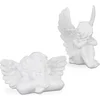 Image de beeldje engel - set van 2 - klein - polyresin - wit