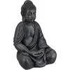 Image de boeddha beeldje zittend - 50 cm - binnen - buiten - donkergrijs