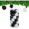 Image de Kerstballen - set van 30 - plastic - Ø 6 cm - onbreekbaar - zwart-wit