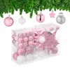Image de kerstballen - set van 101 - plastic - onbreekbaar - kerstpiek ster - roze/wit