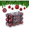 Image de kerstballen - set van 50 - onbreekbaar - plastic -   3, 4 & 6 cm - rood