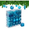 Image de kerstballen - set van 110 - met slinger - plastic - onbreekbaar - petrol