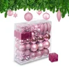 Image de kerstballen - set van 110 - met slinger - plastic - onbreekbaar - roze