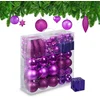 Image de kerstballen - set van 110 - met slinger - plastic - onbreekbaar - paars