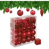 Image de kerstballen - set van 110 - met slinger - plastic - onbreekbaar - rood
