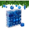 Image de kerstballen - set van 110 - met slinger - plastic - onbreekbaar - blauw