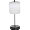 Image de FHL easy! - Mobiele Tafellamp Riva - Accu - 1x 2W LED (incl.) - 3000 / 4750 / 6500K - Ø13cm, H:34,50cm - USB-oplading - Opaal glas met Zandzwart Voet - Cilinder