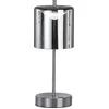 Image de FHL easy! Riva - Tafellamp oplaadbaar - USB - 1x 2W LED (incl.) - 3000 / 4750 / 6500K - Ø13cm, H:34,50cm - Dimbaar - Rookglas met Matzilveren Voet - Cilinder