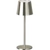 Image de GAEVE - Tafellamp oplaadbaar - Nikkel - Draadloos en Dimbaar - 27,5cm hoog - 3 lichtkleuren - Elke lichtkleur is dimbaar - Geschikt voor binnen en buiten - Nachtlamp - Waterdicht