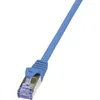 Image de LogiLink CQ3096S RJ45 Netwerkkabel, patchkabel CAT 6A S/FTP 10.00 m Blauw Vlambestendig, Snagless 1 stuk(s)