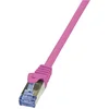 Image de LogiLink CQ3079S RJ45 Netwerkkabel, patchkabel CAT 6A S/FTP 5.00 m Pink Vlambestendig, Snagless 1 stuk(s)