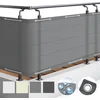 Image de Sol Royal PB2   Balkonscherm Grijs 300 x 90 cm   Balkondoek Waterafstotend   UV Bescherming   incl. Bevestigingsmateriaal