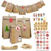 Image de XXL Set met Namen: DIY Adventskalender om te Vullen - 24 Papieren Zakken - 100 Stickers 10m Sling