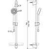 Image de Hansa Hansabasicjet douchegarnituur douchestang 720 mm handdouche 1 jet D95 mm met zeepschaal doucheslang 1750 mm verchroomd
