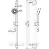 Image de Hansa Hansabasicjet douchegarnituur douchestang 720 mm handdouche 3 jets D95 mm met zeepschaal doucheslang 1750 mm verchroomd