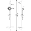 Image de Hansa Hansabasicjet glijstangset compleet met handdouche-3 met zeepschaal 92cm met doucheslang 175cm chroom