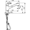 Image de Hansa Hansapinto keukenkraan met uittrekbare handdouche 2-stralig uitloop 120° draaibaar 23.1cm chroom