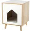 Image de Trixie - Kattenmand - Huis Isa - Houtlook - Lichtbruin/Wit - 40X40X50 cm