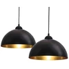 Image de B.K.Licht - Hanglampen - zwart gouden - 2 stuks - excl. E27 lichtbron