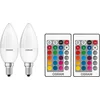 Image de 2 stuks Osram LED kaarslamp E14 4.5-25W/RGBW 250lm inclusief afstandsbediening