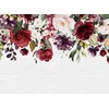 Image de Fotobehang met bloemen, Stenen behang wit, Vliesbehang met bloemen in wit rood, Stenen behang, 3,5 x 2,55 m, BRICOFLOR.nl