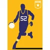 Image de Fotobehang Basketball DD120149 A.S. Création ARTist Geel Paars Vlies 270 x 200 cm (2 delen) 3D Fotobehang