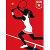 Image de Fotobehang Tennisplayer DD120169 A.S. Création ARTist Rood Zwart Antraciet Vlies 270 x 200 cm (2 delen) Goedkoop fotobehang
