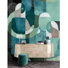 Image de Fotobehang meetingplace1 DD122564 Livingwalls Walls by Patel 3 Groen Blauw Vlies 270 x 400 cm (4 delen) 3D Fotobehang op maat