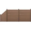 Image de HKC Schuttingpanelen set vierkant/schuin 183x451cm bruin