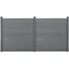 Image de HKC Schuttingpaneel met 4 palen 183x357 cm grijs
