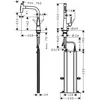 Image de Hansgrohe M51 M5117-H220 1-gats keukenkraan m. uittrekbare handdouche m. 110°/150° draaibare uitloop RVS