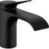 Image de Hansgrohe VIVENIS wastafelkraan - model 80 - opbouw - laag - met trekwaste - mat zwart