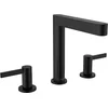Image de hansgrohe Finoris - Wastafelmengkraan - 3-gats uitvoering - Met afvoerplug - 160mm - Mat Zwart