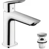 Image de hansgrohe Logis Fine - Wastafelmengkraan - Ééngreeps bediening - Met afvoerplug - 100mm - Chroom