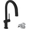 Image de Hansgrohe Aqittura M91 - Keukenmengkraan met uittrekbare uitloop en filterkop, mat zwart 76803670