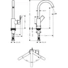 Image de hansgrohe Rebris E - Wastafelmengkraan - Ééngreeps bediening - Met trekwaste - 210mm maat - Draaibare uitloop - Mat Zwart