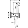 Image de hansgrohe Bidette handdouche 1jet S EcoSmart voor warm water met douchehouder en doucheslang 125cm, 29232700