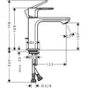 Image de hansgrohe Rebris E - Wastafelmengkraan - Ééngreeps bediening - CoolStart energiebesparend - EcoSmart+ waterbesparend - Met trekwaste - 110mm maat - Chroom