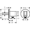 Image de hansgrohe FixFit S wandaansluiting, met douchehouder, 26888700