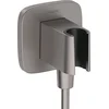 Image de Hansgrohe Fixfit - Muuraansluitbocht met handdouchehouder, geborsteld zwart chroom 26887340