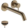 Image de hansgrohe Tecturis S - Inbouw Wastafelkraan - voor wandmontage - Ééngreeps bediening - 22,5 cm uitloop - Brushed Bronze