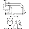 Image de hansgrohe Tecturis S - Inbouw Wastafelkraan - voor wandmontage - Ééngreeps bediening - 22,5 cm uitloop - Chroom
